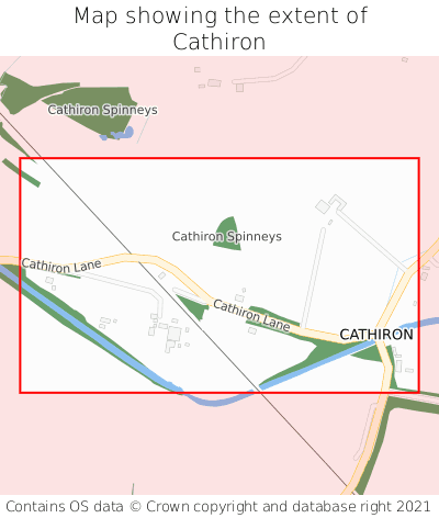 Map showing extent of Cathiron as bounding box