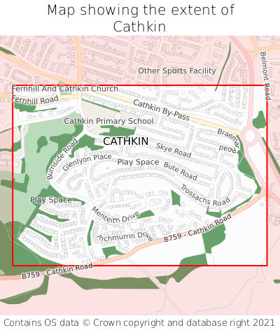 Map showing extent of Cathkin as bounding box