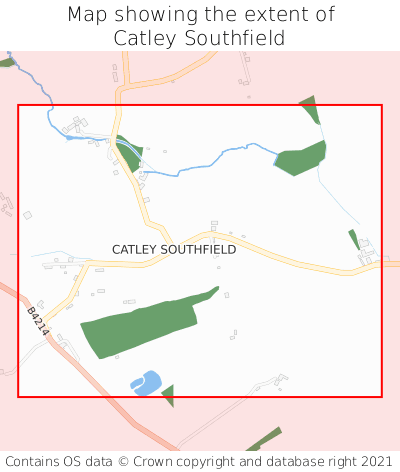 Map showing extent of Catley Southfield as bounding box