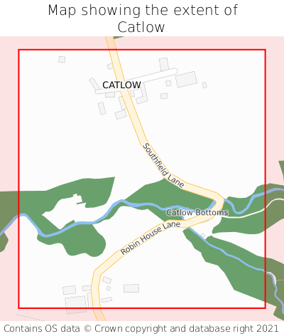 Map showing extent of Catlow as bounding box