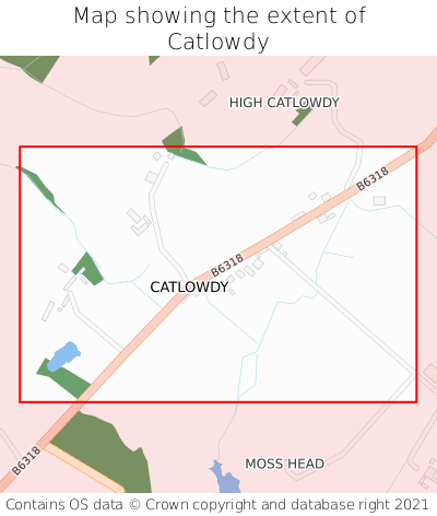 Map showing extent of Catlowdy as bounding box