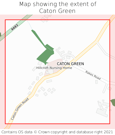 Map showing extent of Caton Green as bounding box