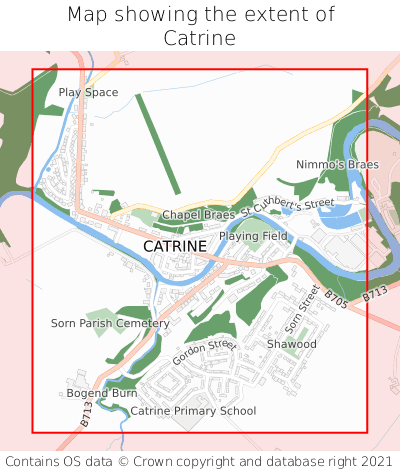 Map showing extent of Catrine as bounding box