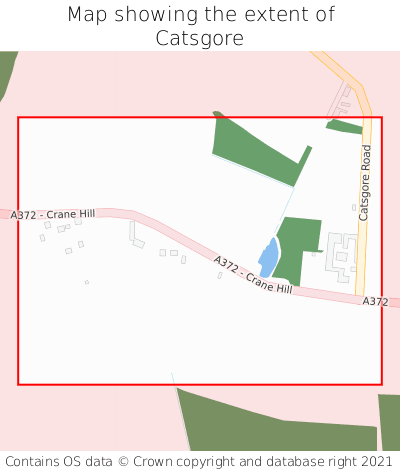 Map showing extent of Catsgore as bounding box