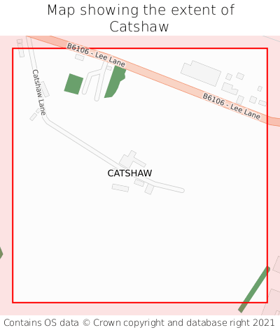 Map showing extent of Catshaw as bounding box