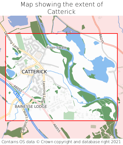 Map showing extent of Catterick as bounding box