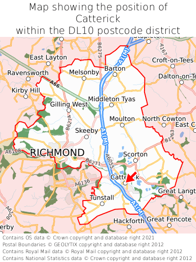 Catterick Map Position In Dl10 000001 