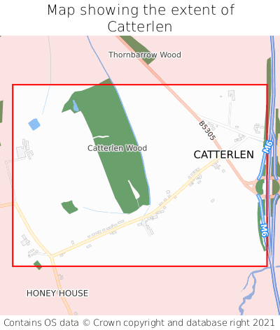 Map showing extent of Catterlen as bounding box
