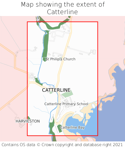 Map showing extent of Catterline as bounding box
