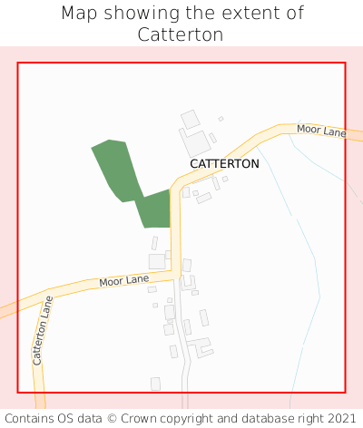 Map showing extent of Catterton as bounding box