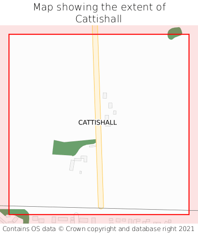 Map showing extent of Cattishall as bounding box