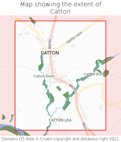 Map showing extent of Catton as bounding box