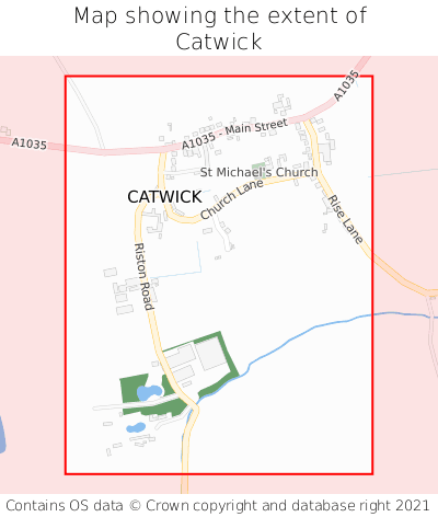 Map showing extent of Catwick as bounding box