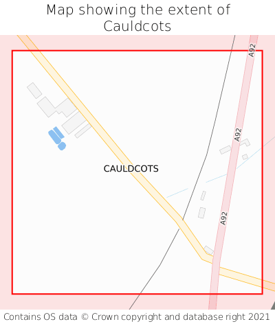 Map showing extent of Cauldcots as bounding box