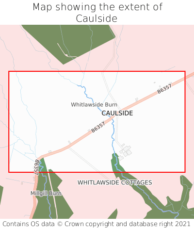 Map showing extent of Caulside as bounding box