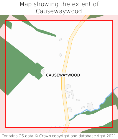 Map showing extent of Causewaywood as bounding box