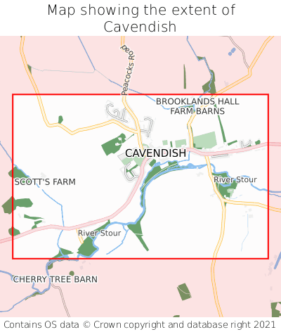 Map showing extent of Cavendish as bounding box