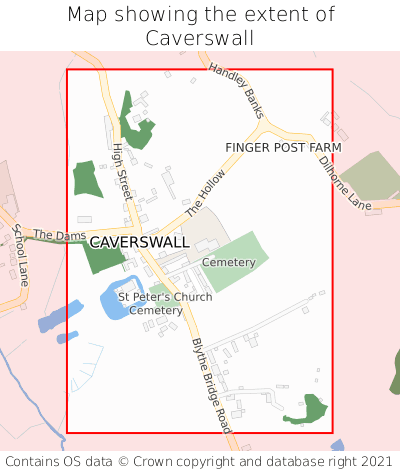 Map showing extent of Caverswall as bounding box
