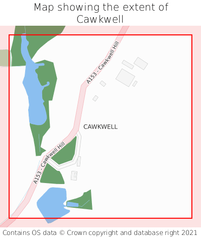 Map showing extent of Cawkwell as bounding box
