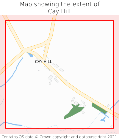 Map showing extent of Cay Hill as bounding box