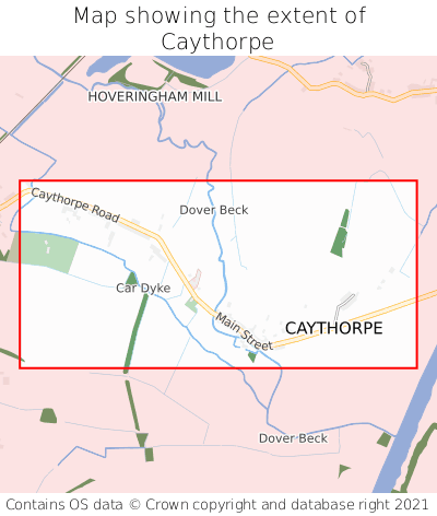 Map showing extent of Caythorpe as bounding box