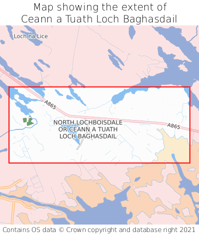 Map showing extent of Ceann a Tuath Loch Baghasdail as bounding box