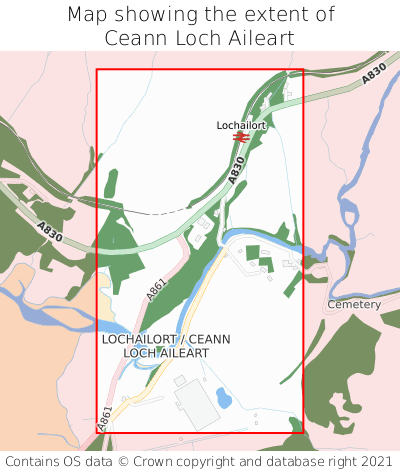 Map showing extent of Ceann Loch Aileart as bounding box