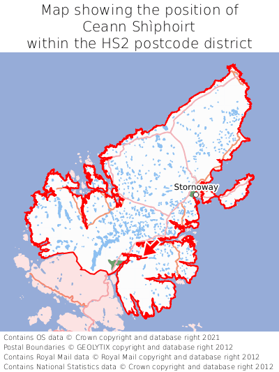 Map showing location of Ceann Shìphoirt within HS2