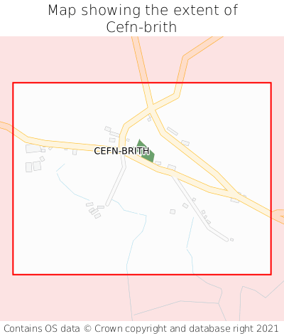Map showing extent of Cefn-brith as bounding box