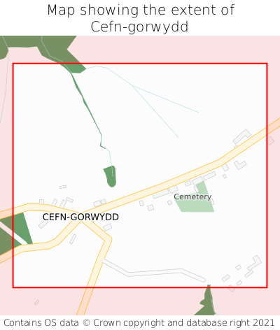 Map showing extent of Cefn-gorwydd as bounding box