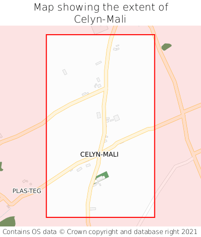 Map showing extent of Celyn-Mali as bounding box
