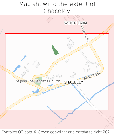 Map showing extent of Chaceley as bounding box