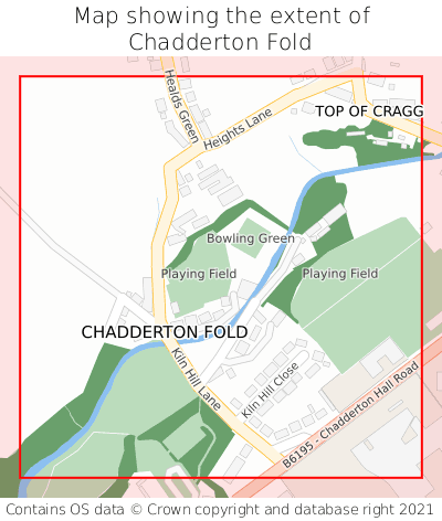 Map showing extent of Chadderton Fold as bounding box