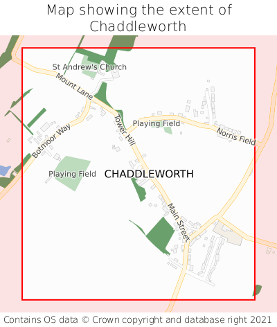 Map showing extent of Chaddleworth as bounding box