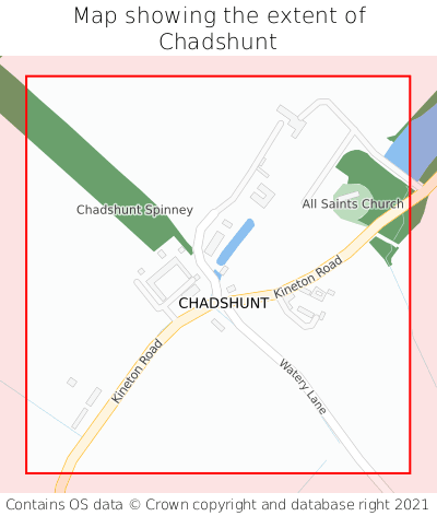 Map showing extent of Chadshunt as bounding box