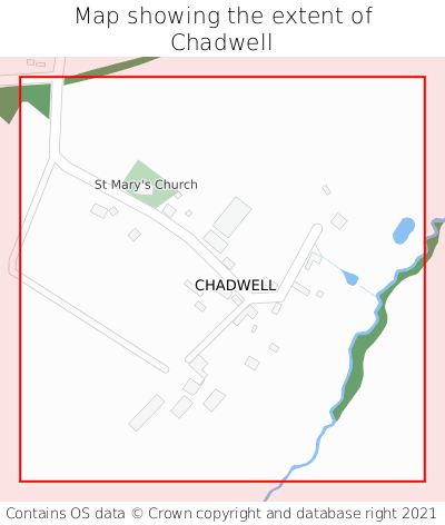 Map showing extent of Chadwell as bounding box