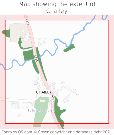 Map showing extent of Chailey as bounding box