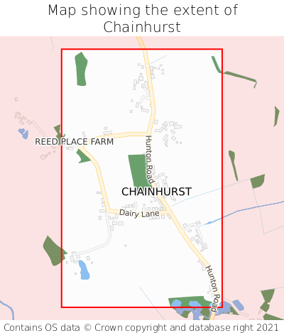 Map showing extent of Chainhurst as bounding box