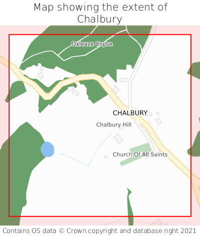 Map showing extent of Chalbury as bounding box