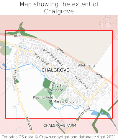 Map showing extent of Chalgrove as bounding box