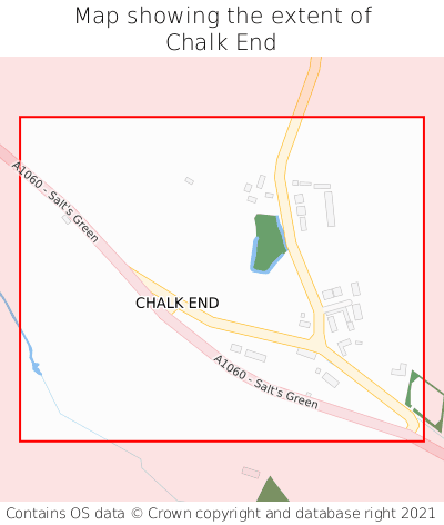Map showing extent of Chalk End as bounding box
