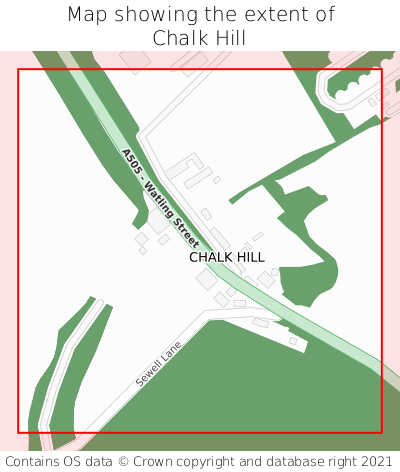 Map showing extent of Chalk Hill as bounding box