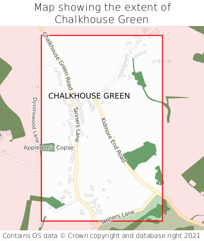 Map showing extent of Chalkhouse Green as bounding box