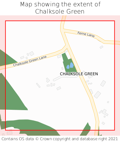 Map showing extent of Chalksole Green as bounding box