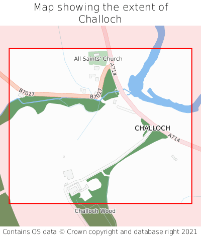 Map showing extent of Challoch as bounding box