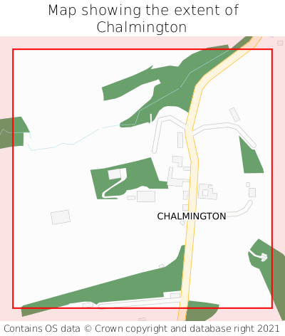 Map showing extent of Chalmington as bounding box