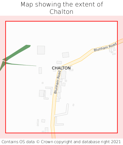 Map showing extent of Chalton as bounding box
