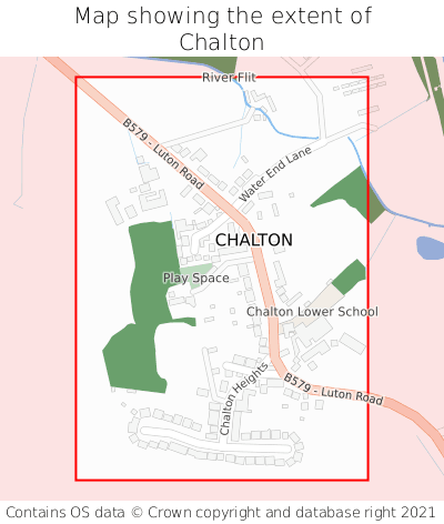 Map showing extent of Chalton as bounding box