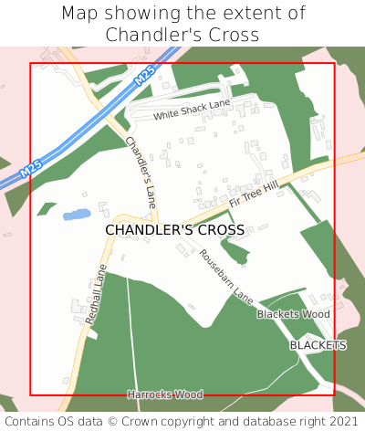 Map showing extent of Chandler's Cross as bounding box