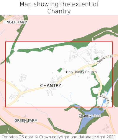 Map showing extent of Chantry as bounding box